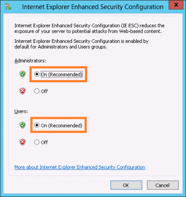 4iescx Windows Server 2012 Explorer Güvenlik Özelliğini Devre Dışı Bırakma